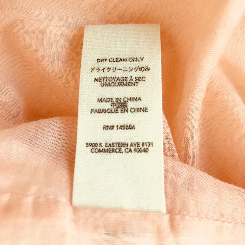 THE GREAT. The Scallop Savanna Dress in Light Peach - Picture 14 of 14